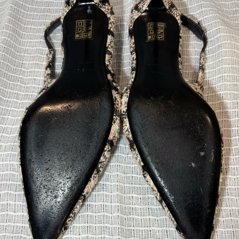 Annie Bing Nina Tweed Slingback Heels - Picture 6 of 7